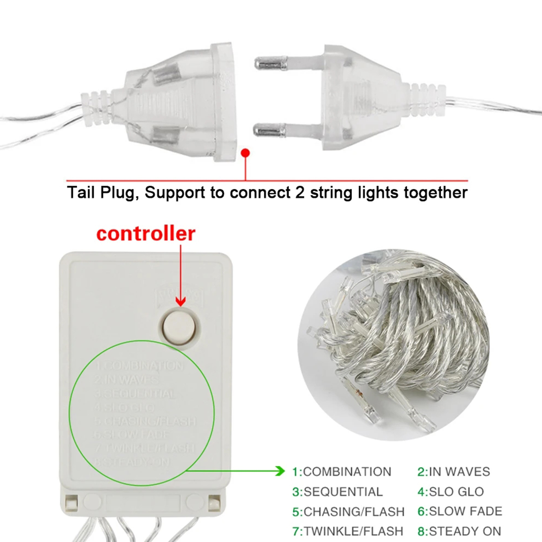 4M Led ندفة الثلج الجنية سلسلة أضواء عرض المكونات